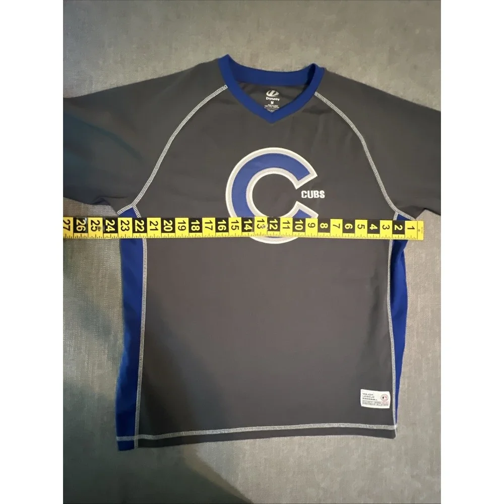Chicago Cubs Jersey Mens M Gray Blue Dynasty MLB Baseball‎ Logo Athletic Team